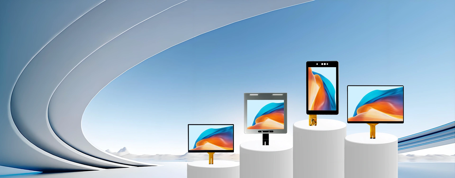 Touch display assemblies in a range of sizes